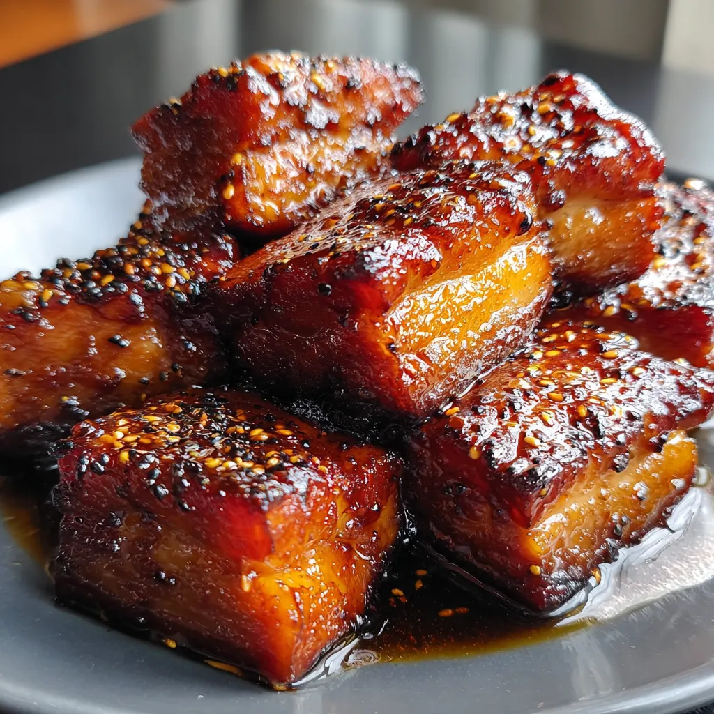 Caramelized Honey Glazed Pork Belly with Crispy Skin and Sweet Aromatic Coating - secondary view